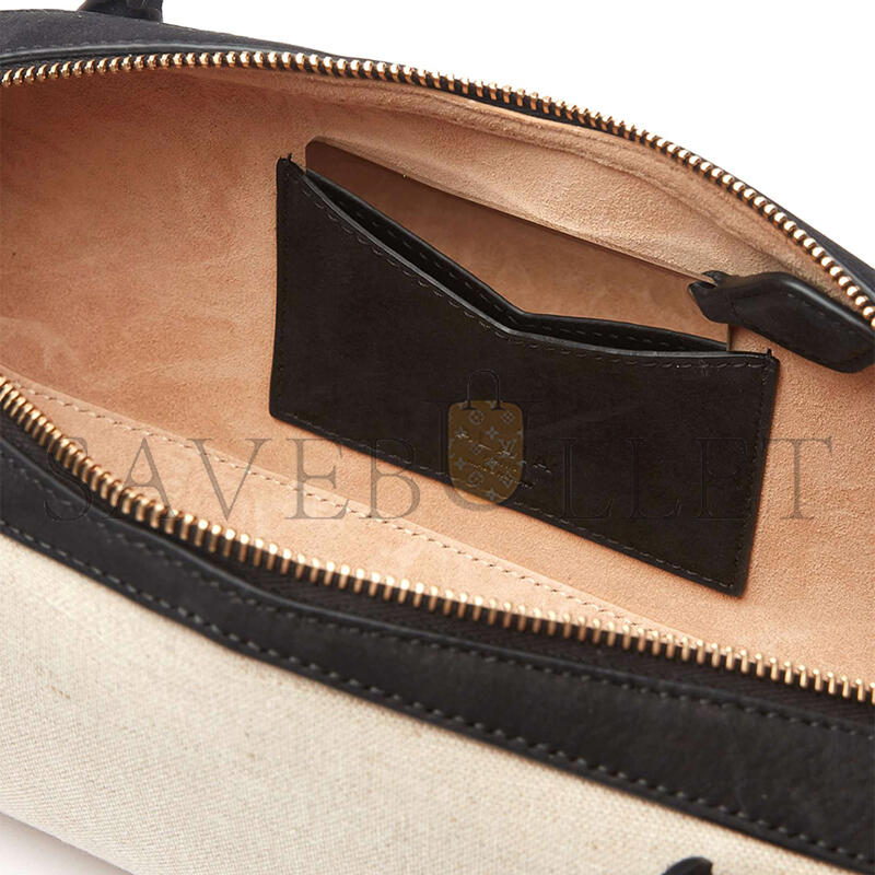 ALAÏA MEDIUM LE TECKEL SHOULDER BAG IN CANVAS & SUEDE (33*11*10cm)